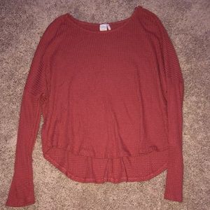 Red Waffle Knit